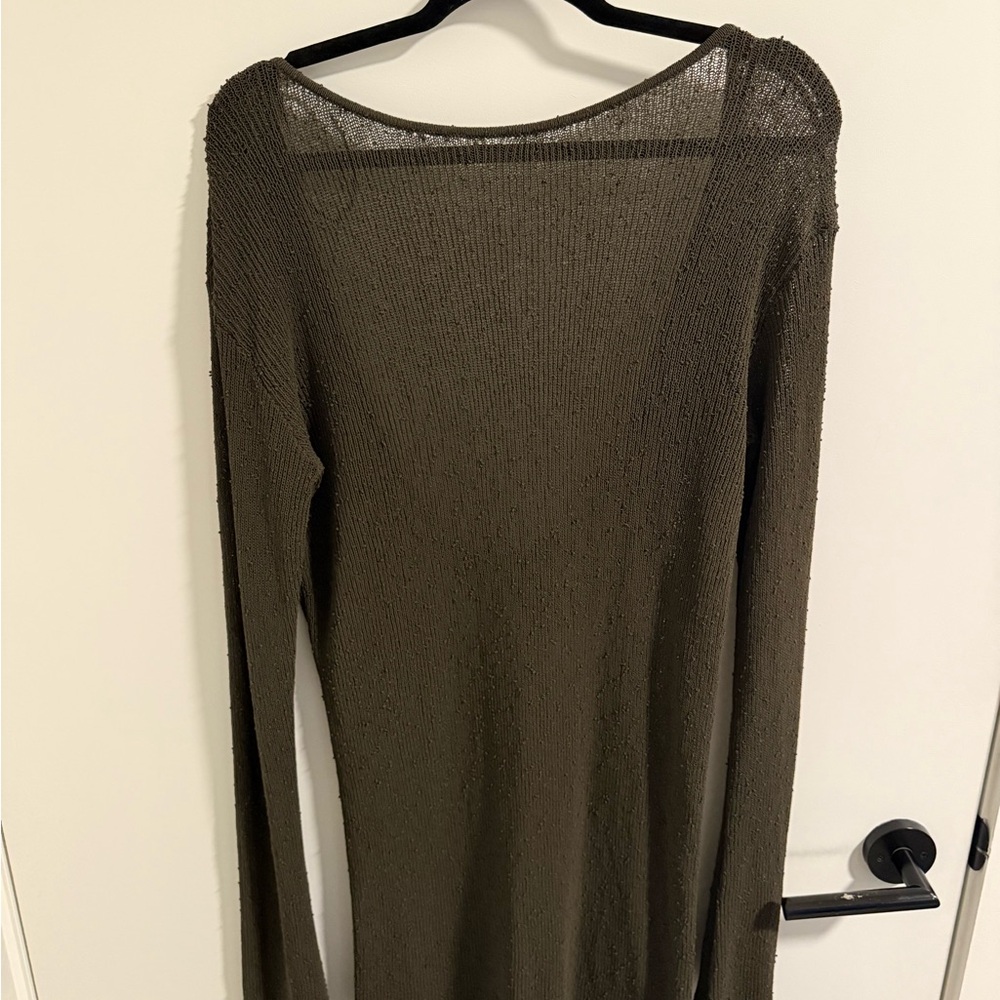 H&M Dark Olive Long Sleeve Dress